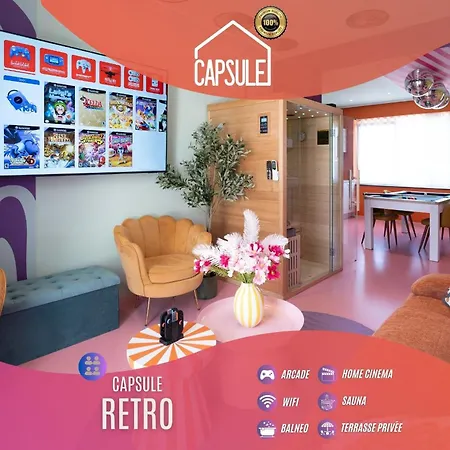Apartment Capsule Retro Balneo - Sauna - Billard -switch 2 Limelette