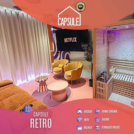 Capsule Retro Balneo - Sauna - Billard -switch 2 Apartment